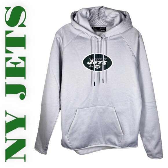 NWT NFL NY JETS Coldgear Graphic Logo Hoodie With Pouch, Size Medium - Picture 7 of 8